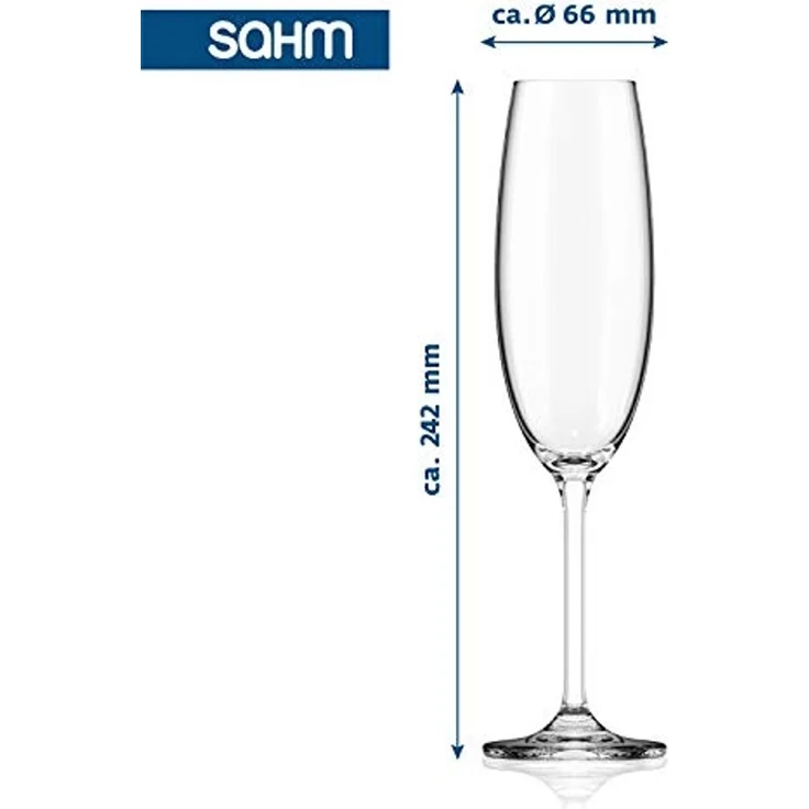 SAHM Sektglas Sektgläser Set 6 teilig- 220ml Sektglas - Prosecco Gläser, Edles Glas, 100% recyclebar – Bild 4