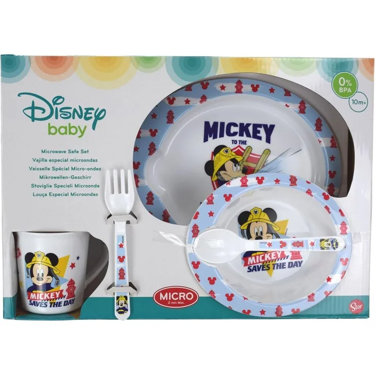 Geschirrset Mickey Mouse Geschenkset Disney Baby 5tlg. Mikrowellengeschirr