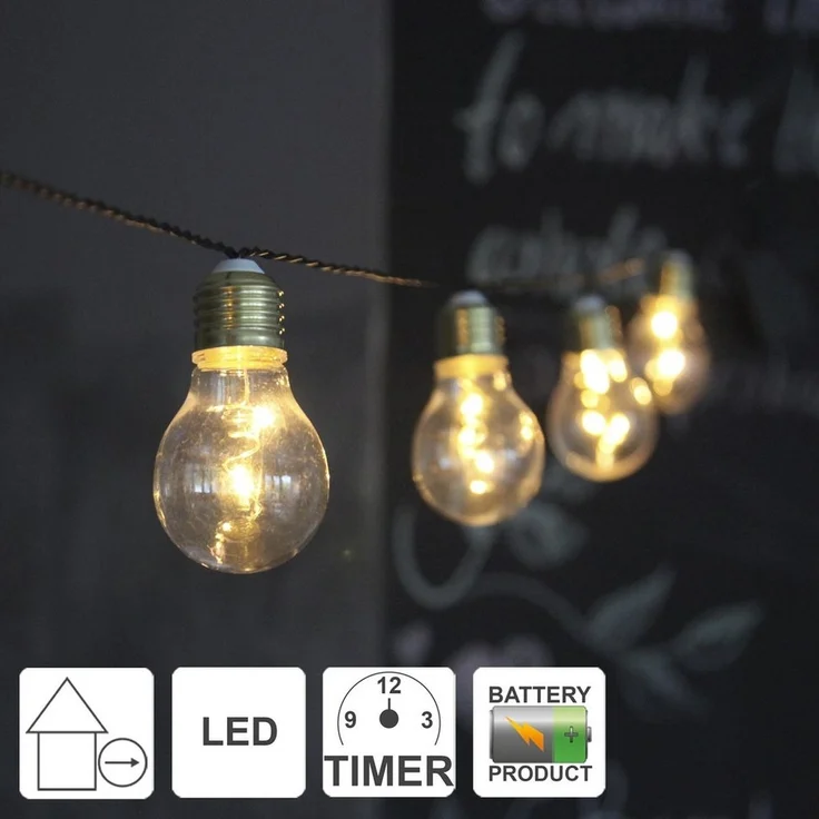 LED-Lichterkette "Glow Battery", 5 teilig, klar – Bild 2