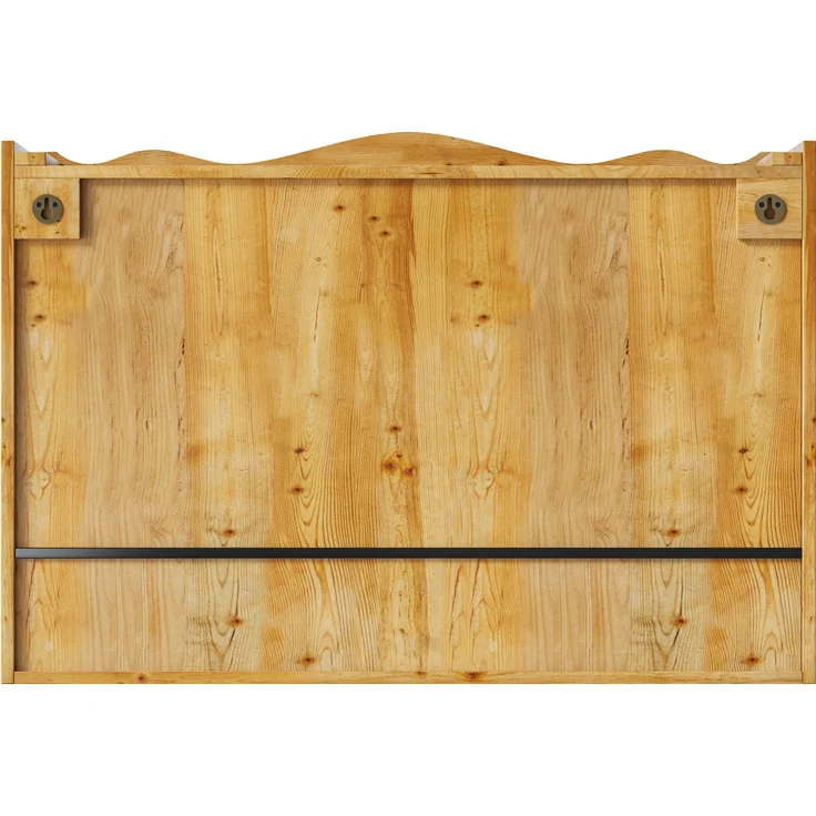 DESVIAE Sideboard mit 2 Schiebetüren 90x60x20 cm aus Massivholz und Glas, Natur – Bild 4