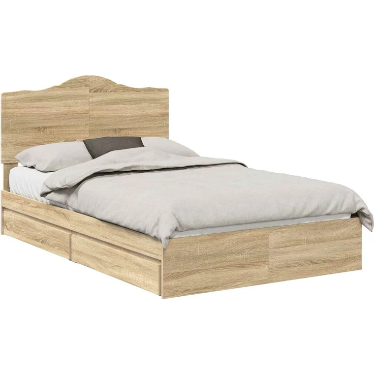 vidaXL Aufbewahrungsbett Sonoma-Eiche 120 x 200 cm Holzwerkstoff 3413522 – Bild 1
