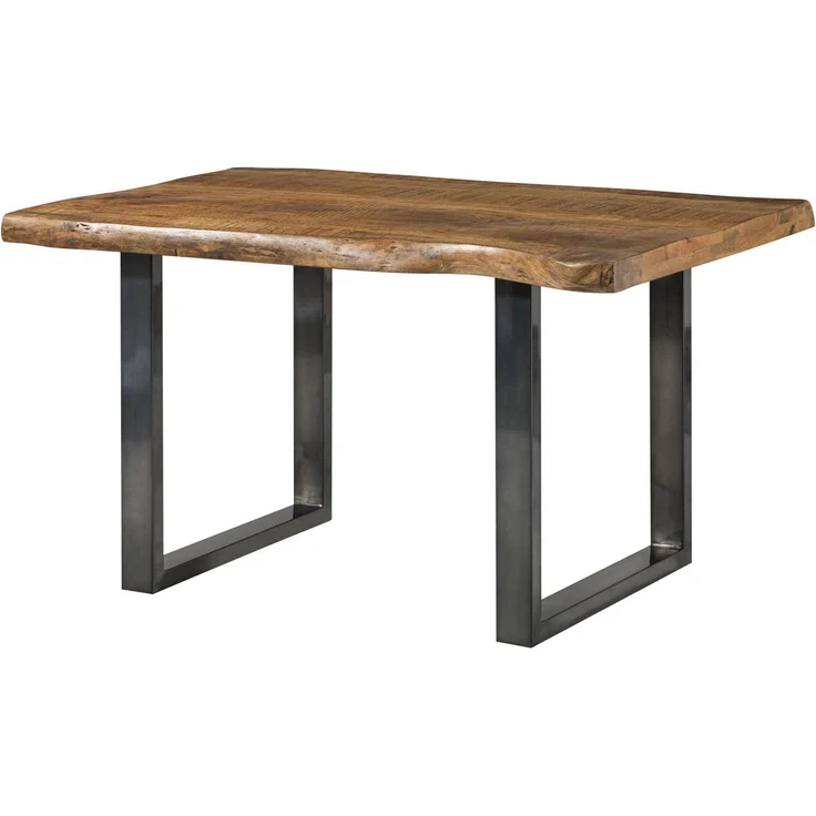 Baumtisch Mango 140x90x77 natur lackiert / U-Beine anthrazit glänzend FREEFORM 5 – Bild 10