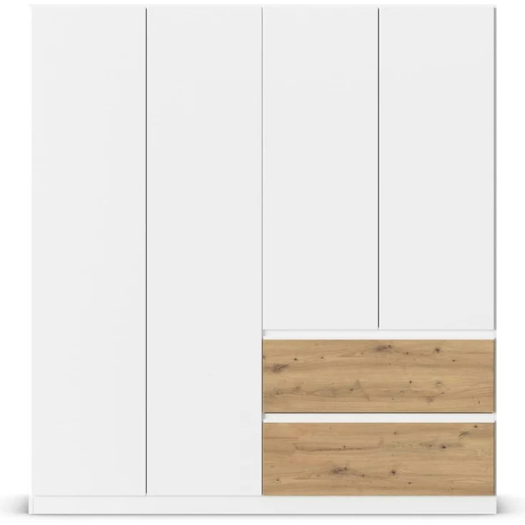 rauch Kleiderschrank, Drehtürenschrank COSTA, 4-türig, push-to-open, Alpinweiß, 181 x 197 x 54 cm – Bild 6