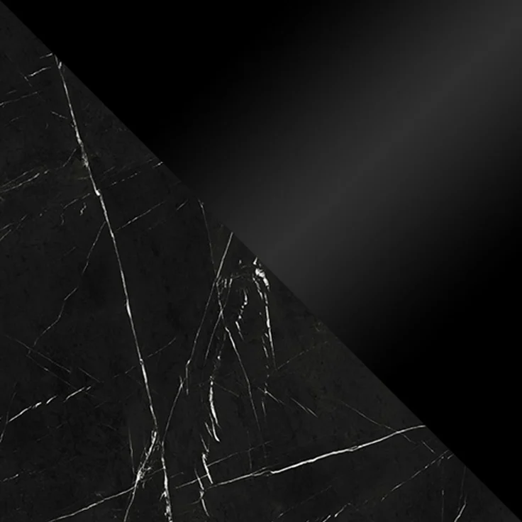 Mirjan24 'Ditenti' ausziehbarer Esstisch, Holz, 76x80 x (120 - 160) cm, Schwarz hochglanz / Marmor-Optik – Bild 6