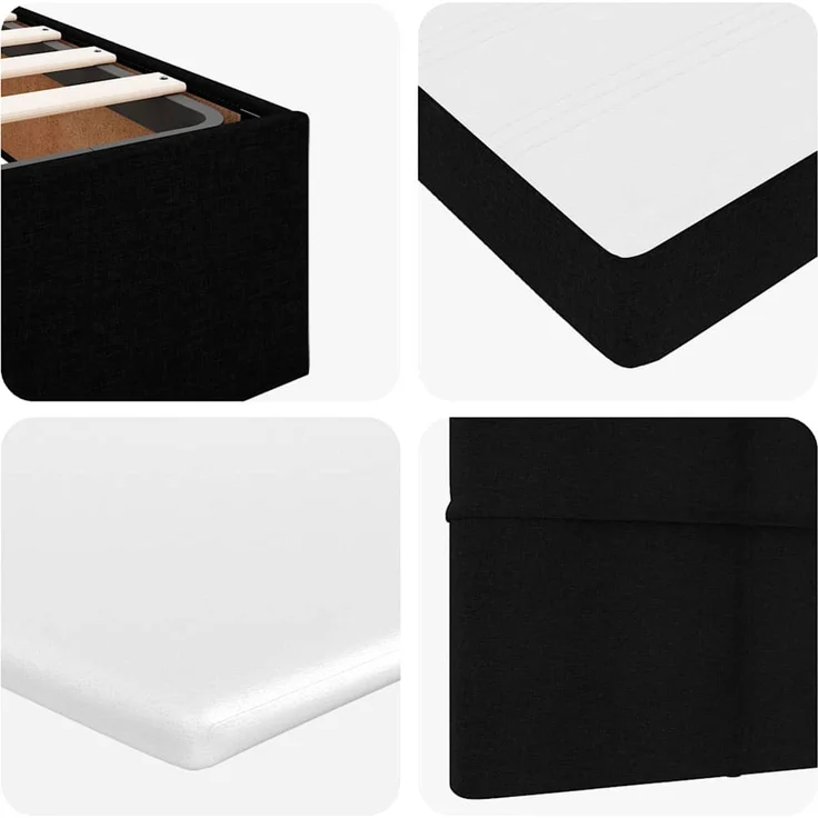 vidaXL Ottoman-Bett mit Matratze Schwarz 90x200 cm Stoff 3313128 – Bild 10