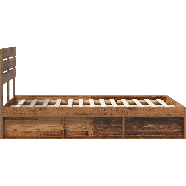 vidaXL Bettrahmen Altholz 120 x 190 cm Massives Kiefernholz 3411445 – Bild 7