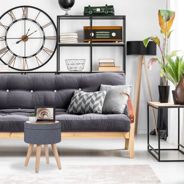 Relaxdays Runder Sitzhocker mit Tischfunktion – Bild 5