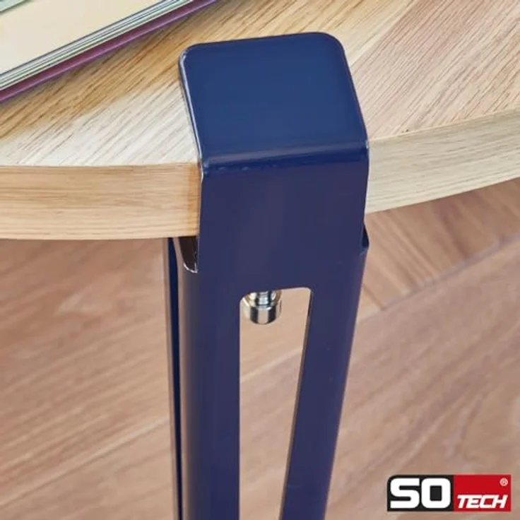 SO-TECH® Tischbein ColorLine in F-Form konisch zulaufend von 70 auf 40 mm, mit Klemmschraube (ohne Bohren) - blau - Höhe 464 mm - 1x – Bild 6