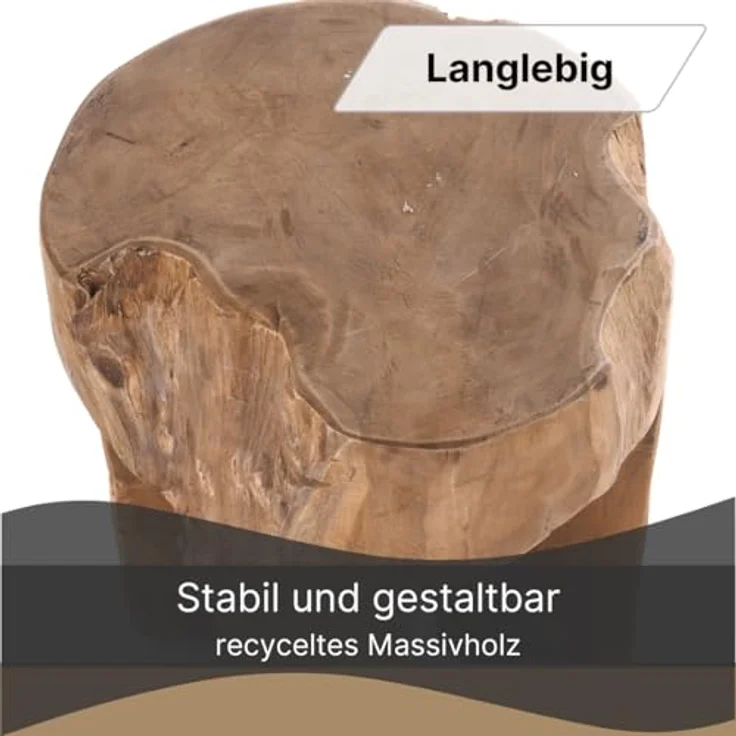 DESIGN DELIGHTS Hocker BAUMSTAMM HOCKER "LOG", 41x29 cm (HxB), natur, Sitzhocker, Holz – Bild 7