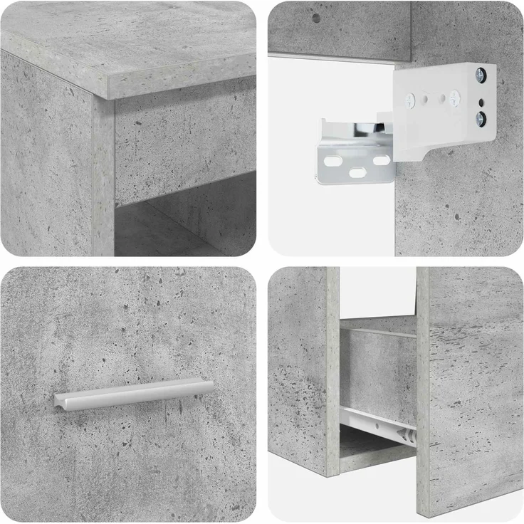 vidaXL Badezimmerschrank-Set 2 stk. Betongrau 79,5 x 35 x 80 cm 3403867 – Bild 7