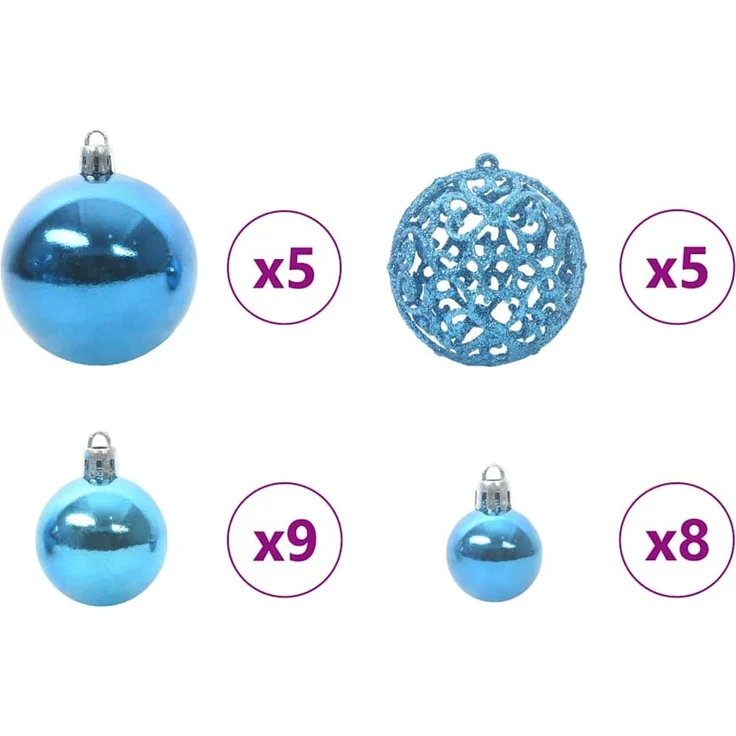 vidaXL Weihnachtsbaum mit LED-Beleuchtung Grün 150 cm PVC und Stahl 3396374 – Bild 8