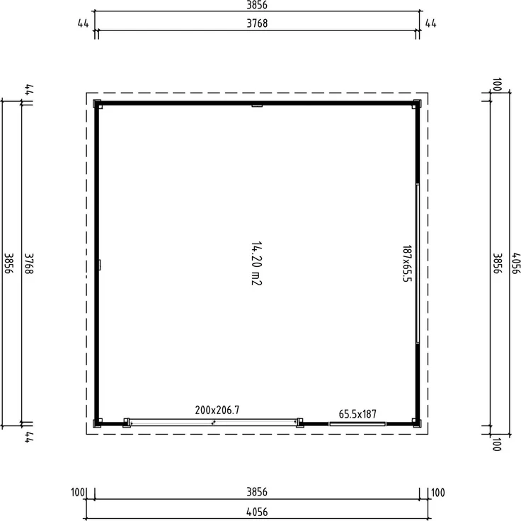 Gartenhaus Juist-2 + Anbau Schwedenrot – Bild 2
