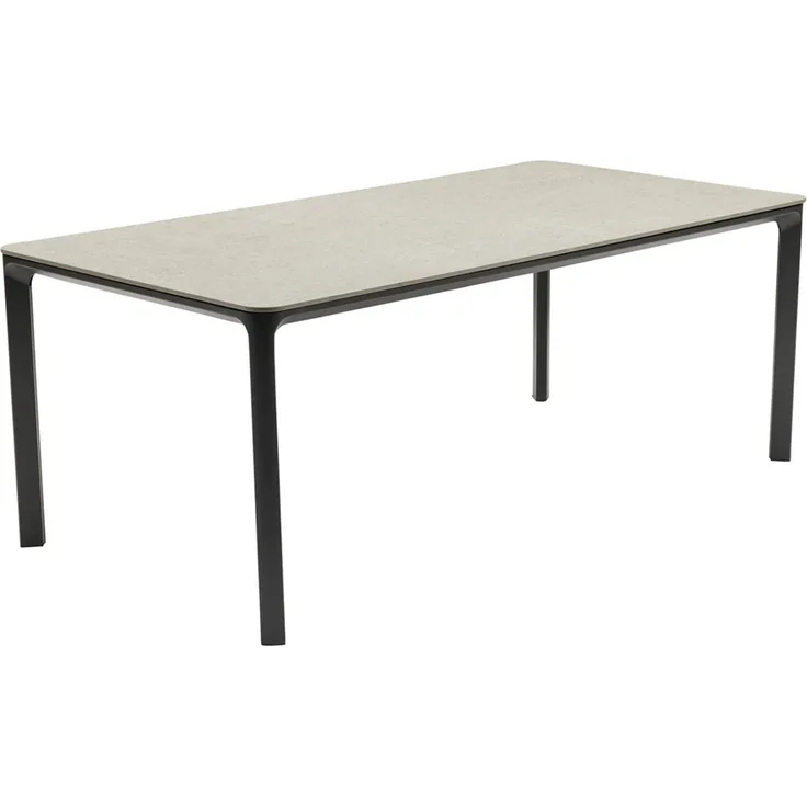 Gartentisch Pierre Esstisch Terrassentisch 160x90x75cm Aluminium/Sintered Stone Steingrau