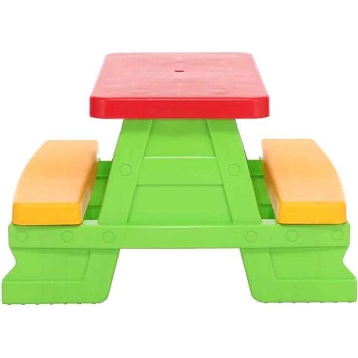 Dohany Kinder-Sitzgruppe, Wetterfeste Picknick Sitzgarnitur für 4 Kinder, grün, abgerundete Kanten, Outdoor Bank Tisch Kombi – Bild 3