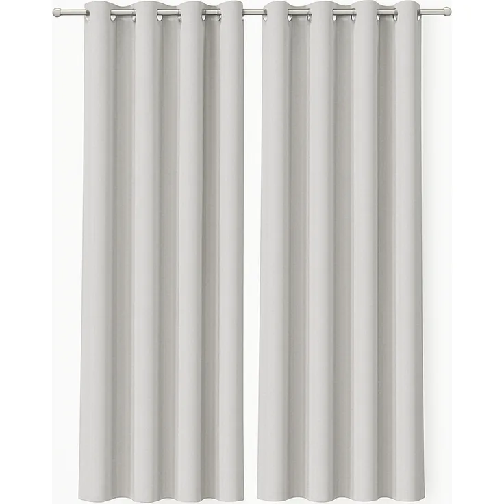Gardine mit Ösen *** x *** cm ( Breite x Länge ) in ***, blickdichter Vorhang, Ösenvorhang in vielen Variationen 140x245 cm Hellgrau