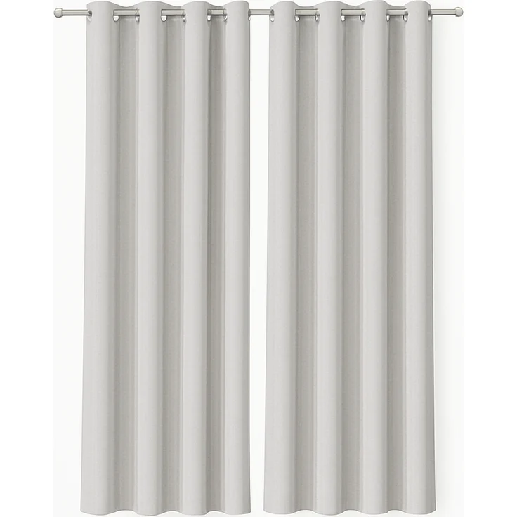 Gardine mit Ösen *** x *** cm ( Breite x Länge ) in ***, blickdichter Vorhang, Ösenvorhang in vielen Variationen 140x245 cm Hellgrau – Bild 1