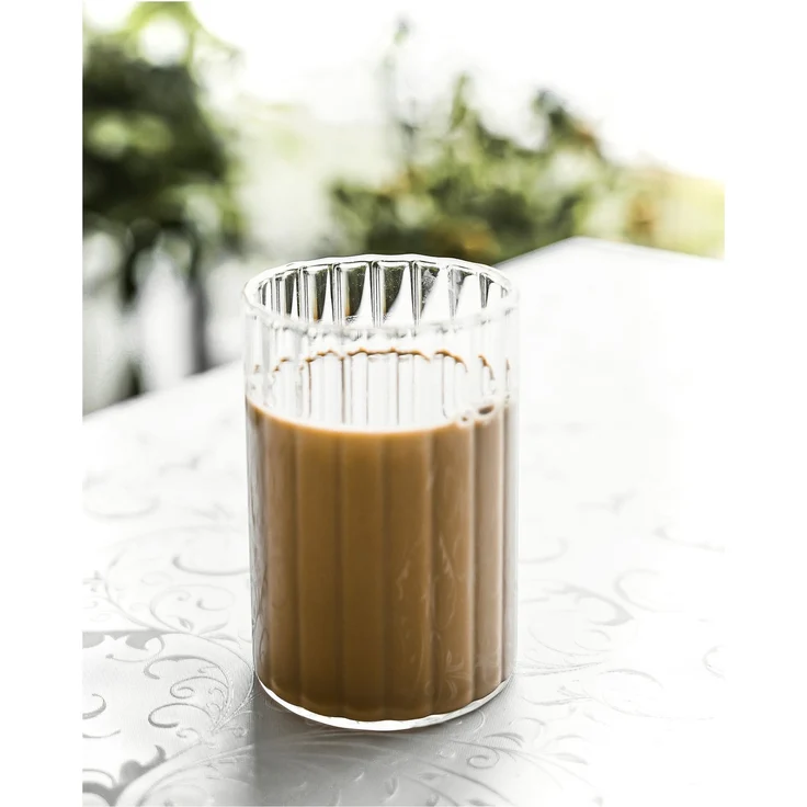Mulex 4 Tlg. Trinkgläser Set 250 ml Riffle Design Hitzebeständig Kalt- Warmgetränke – Bild 4