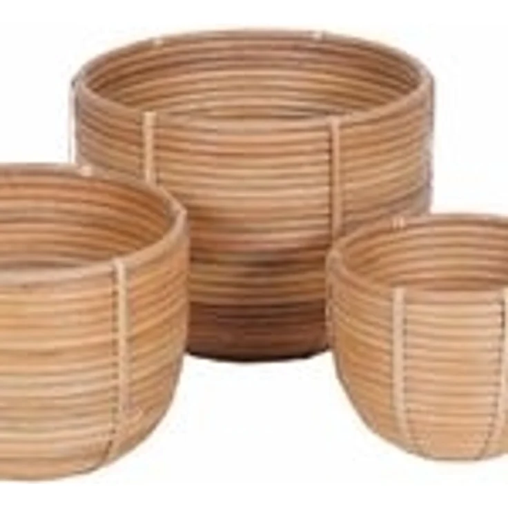 Rattan Korb Blumenkorb Cinta 3er Set – Bild 2