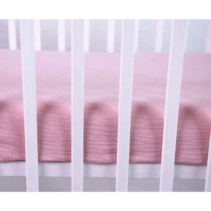 BabyLux Spannbettlaken BabyLux Spannbettlaken Musselin 60x120 70x140 Baby-& Kinderbett, Rosa 70x140 – Bild 2