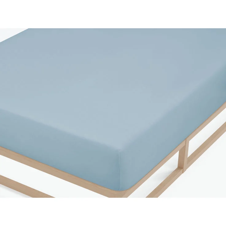 biberna Feinjersey-Spannbetttuch 0077144, taubenblau, 1x 90x190 cm - 100x200 cm – Bild 1