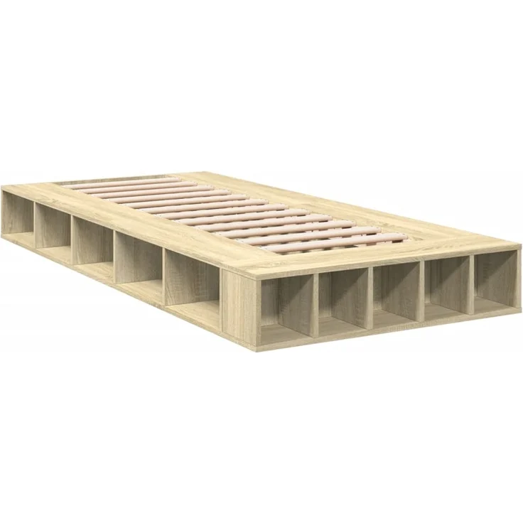 vidaXL Bettgestell Sonoma-Eiche 90x200 cm Holzwerkstoff 3280519 – Bild 3