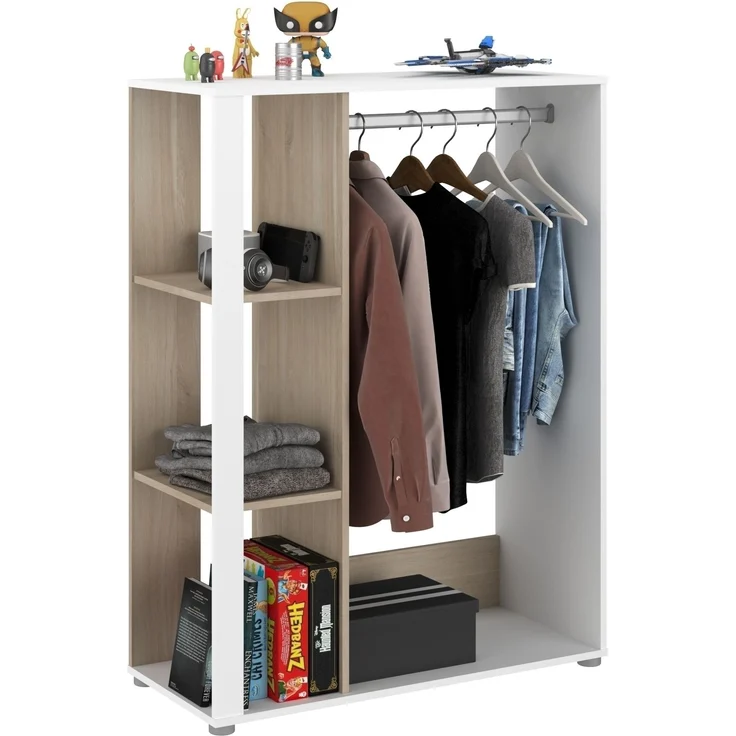 Jugendzimmer-Set >Aalborg 5< (5-teilig) in Weiße / Eiche Dekor – Bild 3