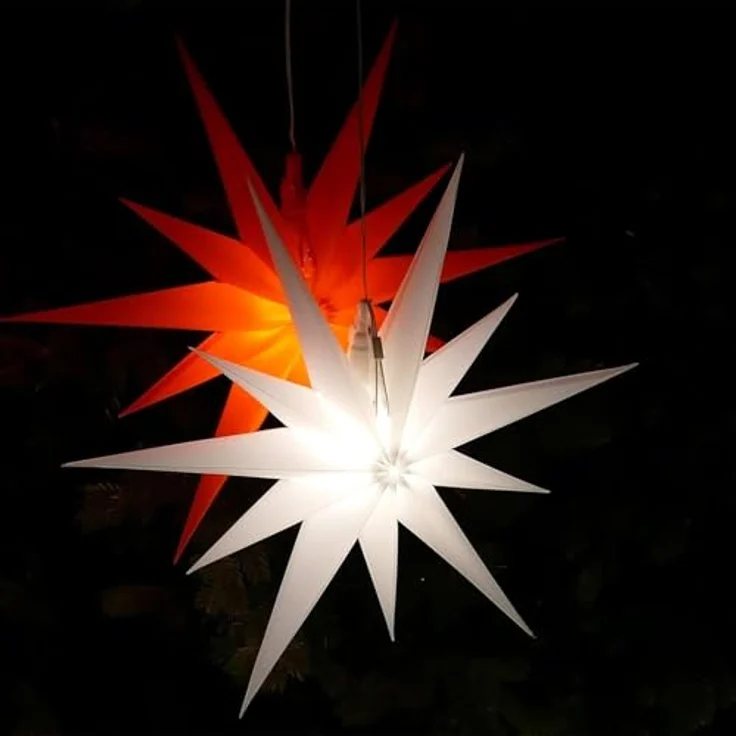 Gartenpirat 2D Leuchtender Weihnachtsstern weiß Ø 50 cm mit 11 Zacken Timer-Funktion Faltstern mit LED-Birne warmweiß Weihnachtsdeko außen innen – Bild 8