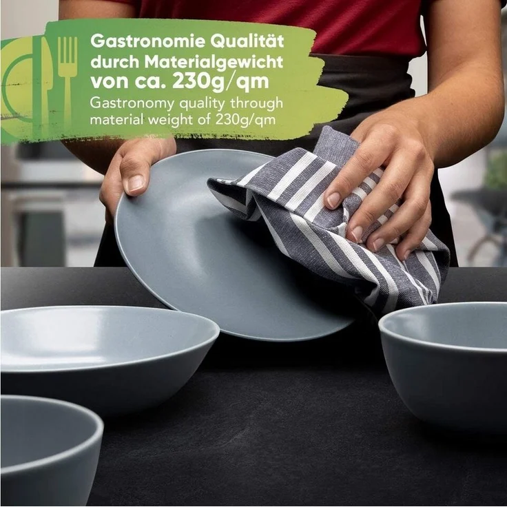 Loco Bird Geschirrtuch aus 100% Baumwolle, (Hochwertiges 4er Handtuch Set für die Küche, 45x75 cm gestreift), Geschirrhandtücher zum Abtrocknen – Bild 3