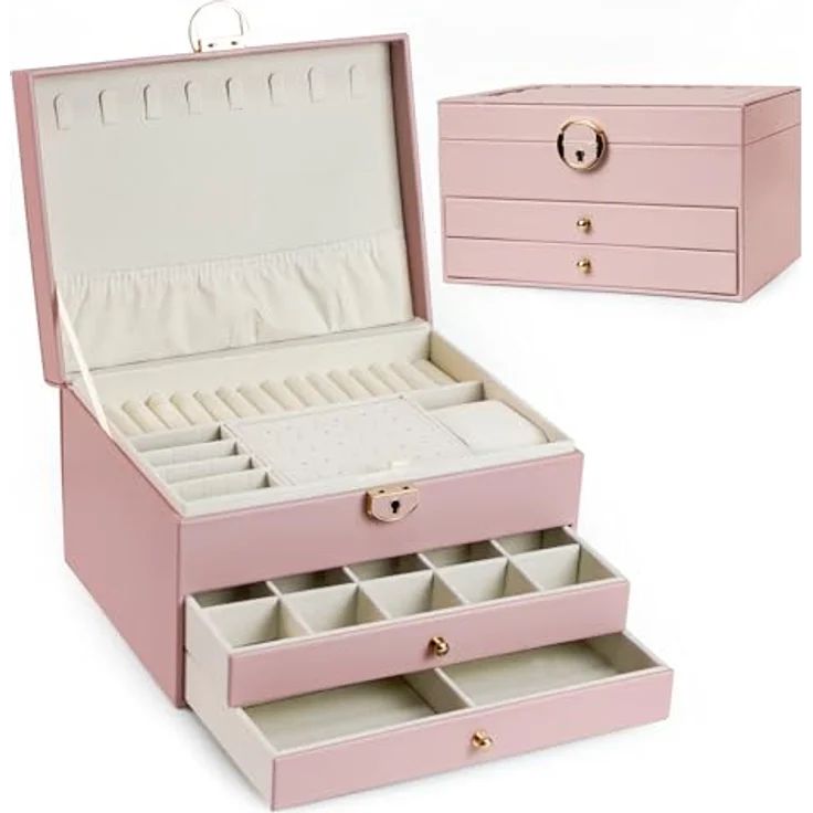 AdelDream Schmuckkasten AdelDream Schmuckkasten dreistöckige Schmuckbox – Bild 2
