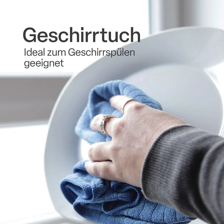 Premium Mikrofasertuch 300g/m² - Microsensation - 65x45cm ( Hellgrau / 2er Pack ) Reinigungstücher Geschirrtücher - super saugfähige Küchentücher – Bild 5