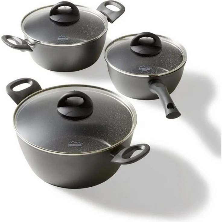 STONELINE Topf-Set CERAMIC, Aluminium (Set, 6-tlg, 1x Bratentopf Ø 24 cm, 1x Kasserolle Ø 18 cm, 1x Kochtopf Ø 20 cm), Induktion – Bild 4