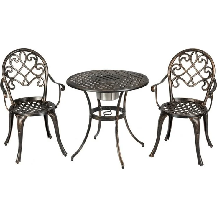 COSTWAY Balkonset, (3-tlg), Bistro-Set mit abnehmbarem Eiskübel – Bild 4