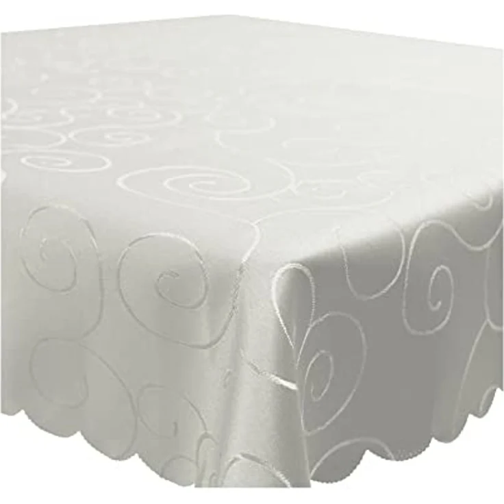 Haus und Deko Tischdecke Tischdecke Damast Ornamente eckig Circle Struktur bügelfrei pflegeleic (1-tlg) – Bild 1