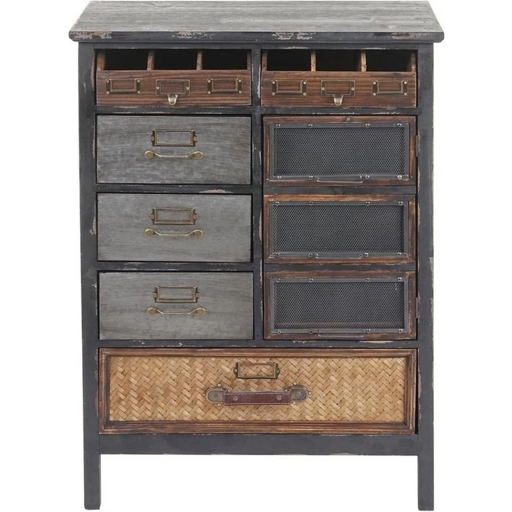 MCW Kommode MCW-F34, Gestell mit Shabby-Look Struktur, fertig montiert, Sechs Schubladen – Bild 3