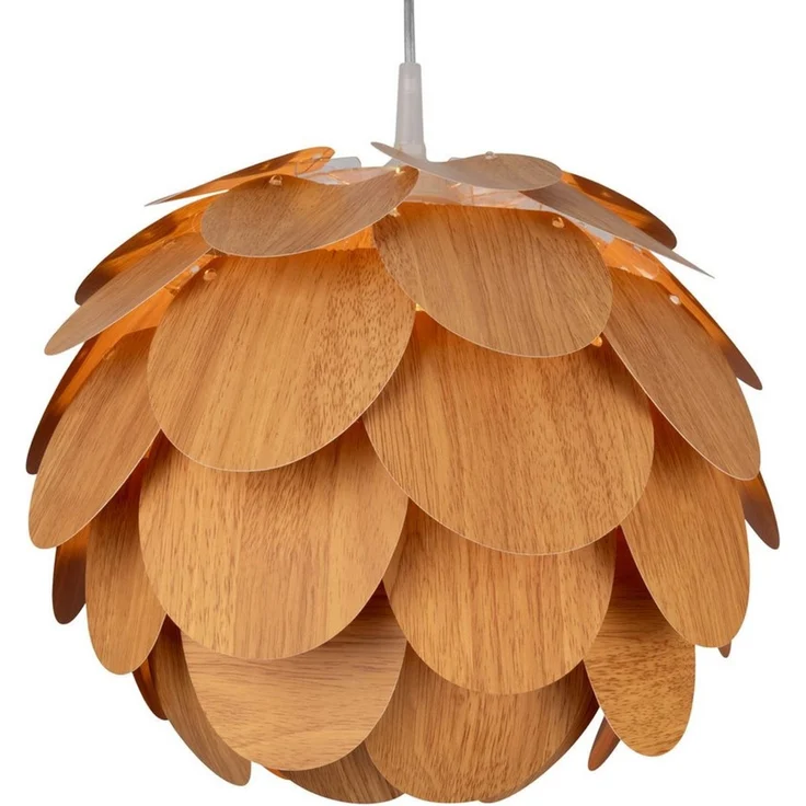 näve Pendelleuchte Foglia, ohne Leuchtmittel, exkl. 1x E27, blütenform, naturfarben, D: 40cm, Pendel weiß 70cm – Bild 4