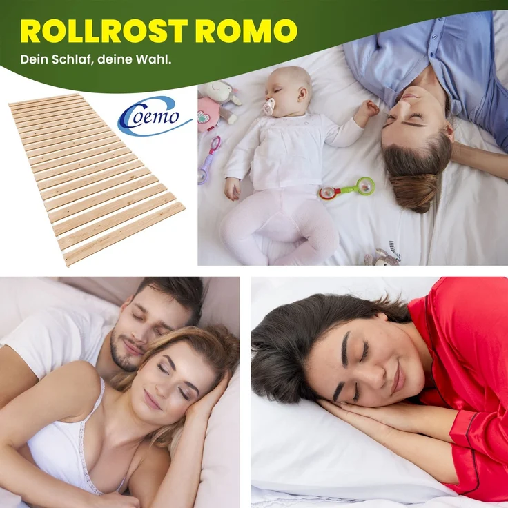 Coemo Rollrost ROMO 120×210 cm, Lattenrost aus Massivholz, 22 Leisten – Bild 8