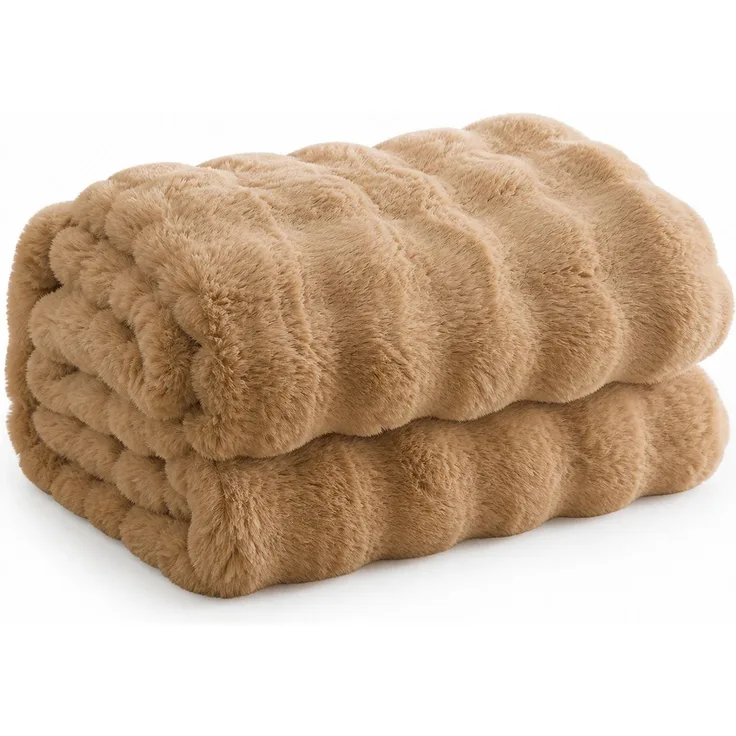 Flanell-Kuscheldecke weich und wärmend Braun 1.8 x 2 m