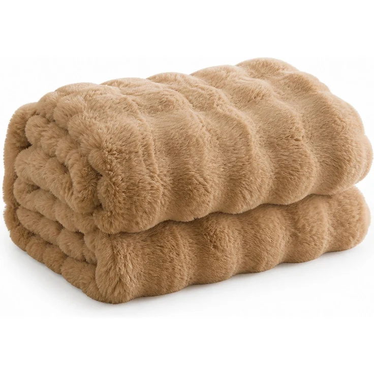 Flanell-Kuscheldecke weich und wärmend Braun 1.8 x 2 m – Bild 1