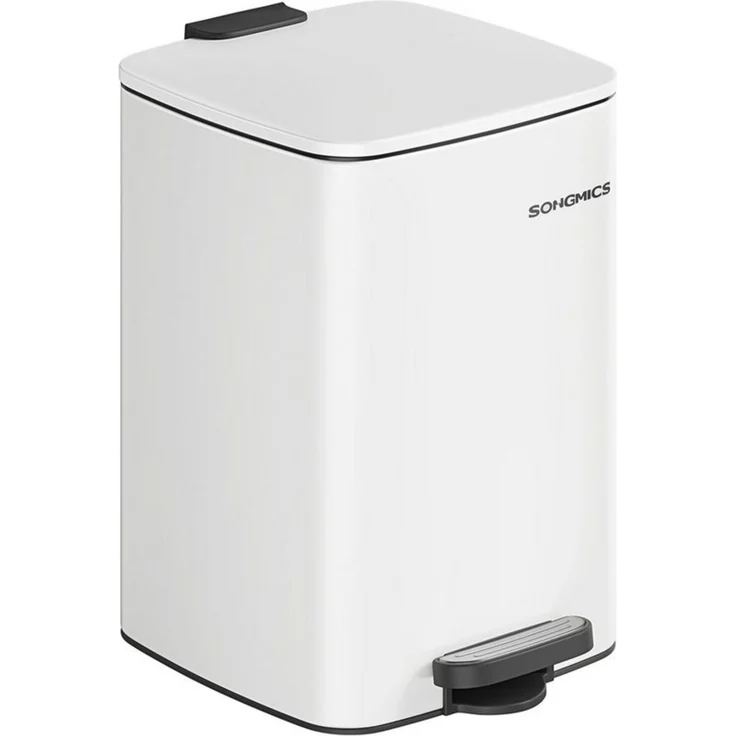 Songmics Mülleimer Küche, 20/30 Liter Abfalleimer, Tretmülleimer, Stahl, mit Inneneimer, Softclose, Offenhaltefunktion, wolkenweiß LTBDE593W02 – Bild 1