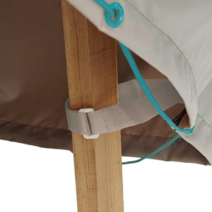 Oviala Palavas Gartentisch, Rund, Metall, Rot, 120 cm Durchmesser, witterungsbeständig, für 4-6 Personen – Bild 5