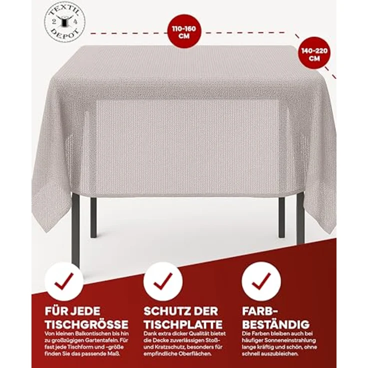 texpot Tischdecke Gartentischdecke Schaum PVC Weichschaum (1-tlg) – Bild 6