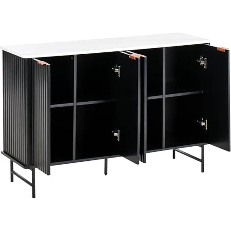 Schrank GLASTONBURY Marmor Optik Schwarz – Bild 4