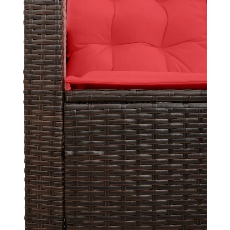 vidaXL Outdoor-Sofagarnitur 2 stk. 5-Sitzanzahl Braun und Rot 4103878 – Bild 9