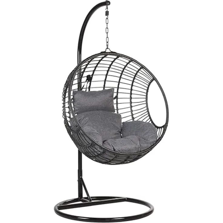 Hängesessel mit Gestell ASPIO Schwarz