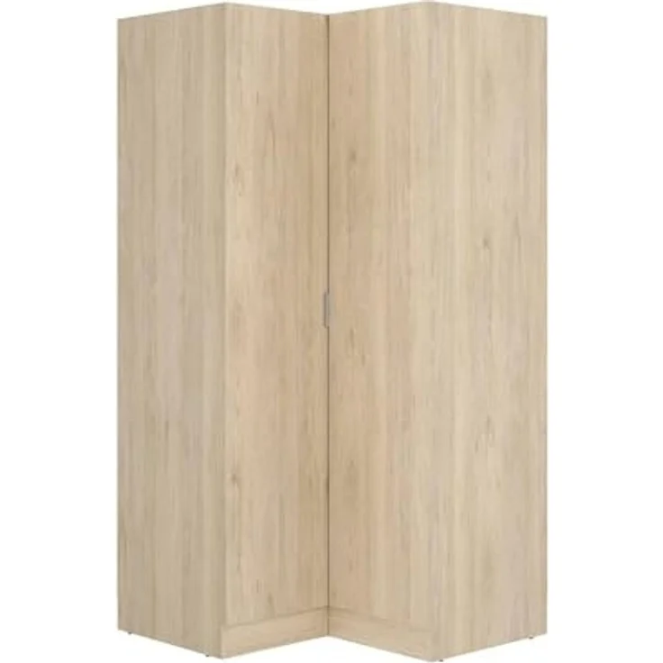 Dmora - Kleiderschrank 2 Türen Elgon, Eckschrank für Schlafzimmer, Eckschrank, 91x93h184 cm, 91x93h184 cm, Eiche – Bild 3