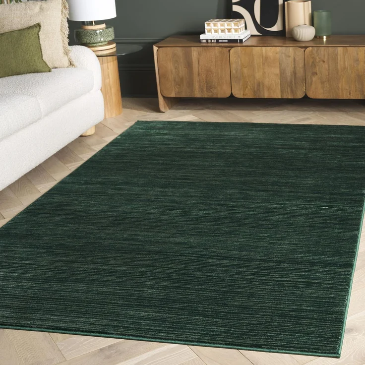 Safavieh Modern Teppich für Wohnzimmer, Esszimmer, Schlafzimmer - Vision Collection, Kurzer Flor, Grün, 155 X 229 cm