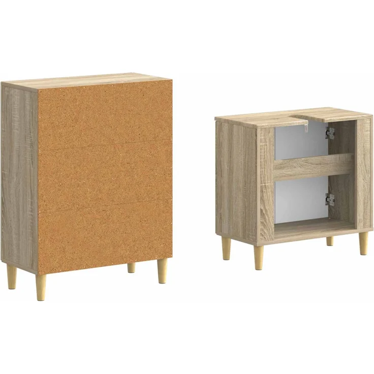 vidaXL 2-teiliges Badezimmer Schrank Set DELFT Sonoma-Eiche 3417623 – Bild 6