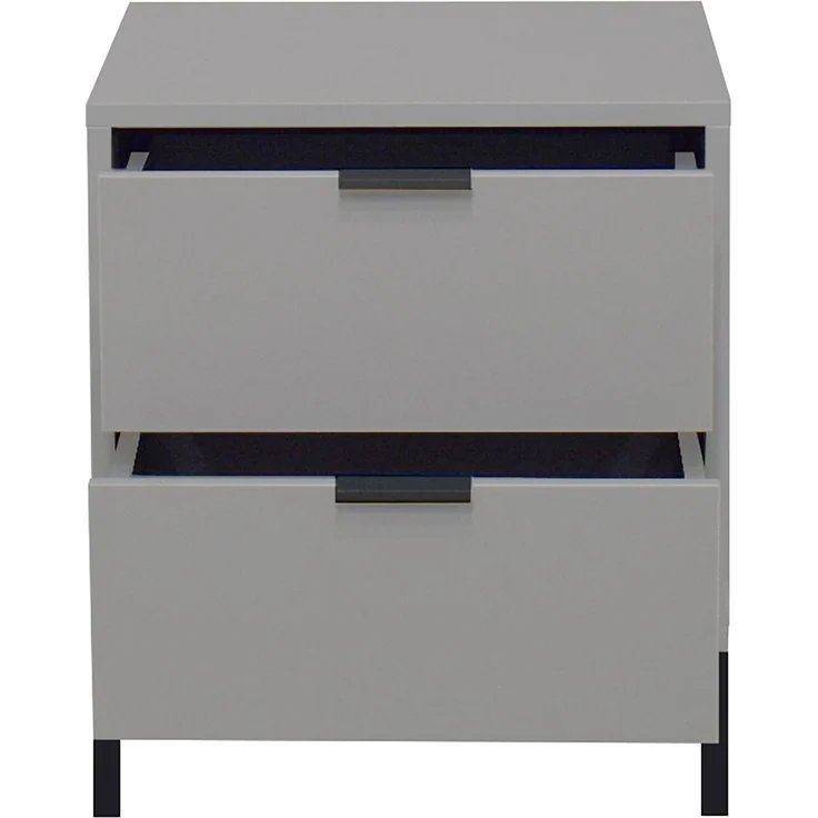 Nachtkommode >Bonnie< in kreidegrau matt lack - 51x60x45cm (BxHxT) – Bild 2