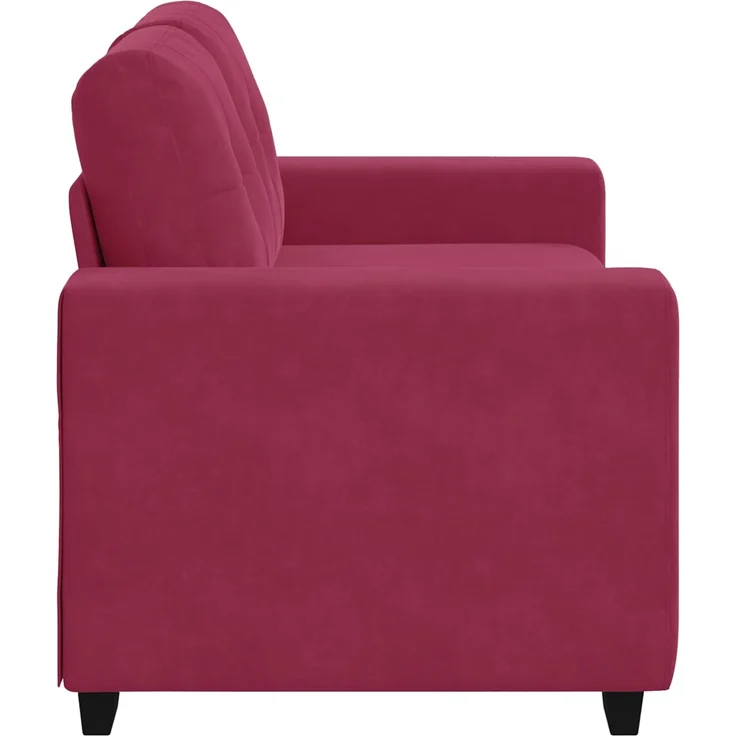 vidaXL | Zweisitzer-Sofa | mit Kissen Weinrot Samt 4105114 – Bild 2