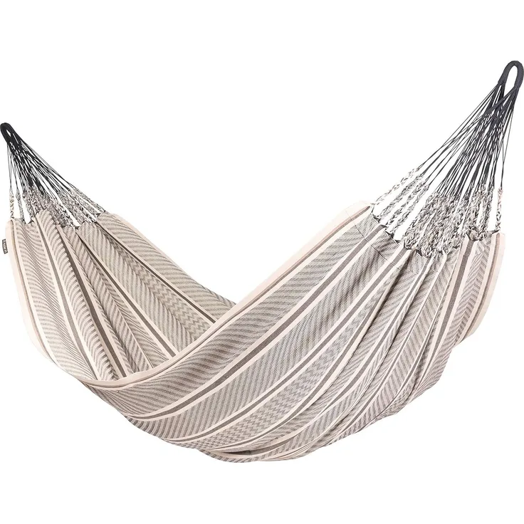 La Siesta Kingsize-Hängematte FLORA zebra beige Doppelhängematte XXL aus Bio-Baumwolle